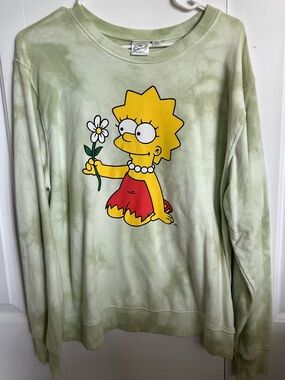 The Simpsons Lisa Simpson Graphic sweatshirt - Light Green tie dye